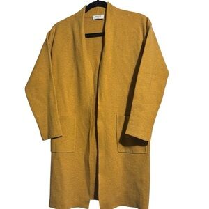 Aritzia Babaton LANCE Cardigan Wool Linen Blend Mustard Yellow Size Small